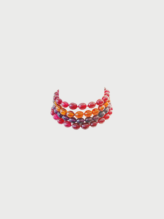Chanel 1983 Multicolor Gripoix Glass 4 Strand Choker Necklace