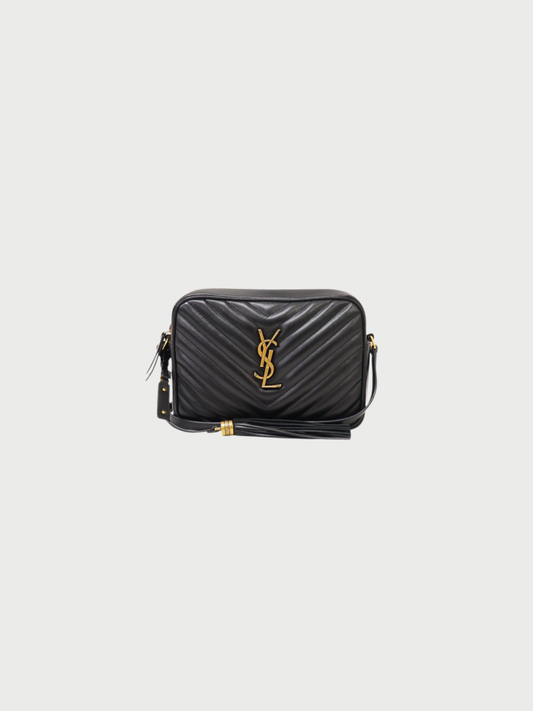 Yves Saint Laurent Paris 2010s Black Leather Lou Camera Bag