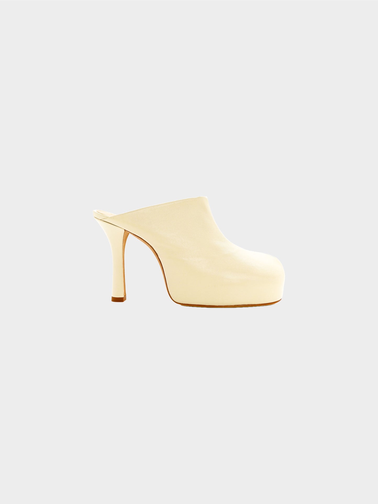 Bottega Veneta 2022 Beige Stretch Nappa Bold Heeled Mules