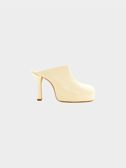 Bottega Veneta 2022 Beige Stretch Nappa Bold Heeled Mules