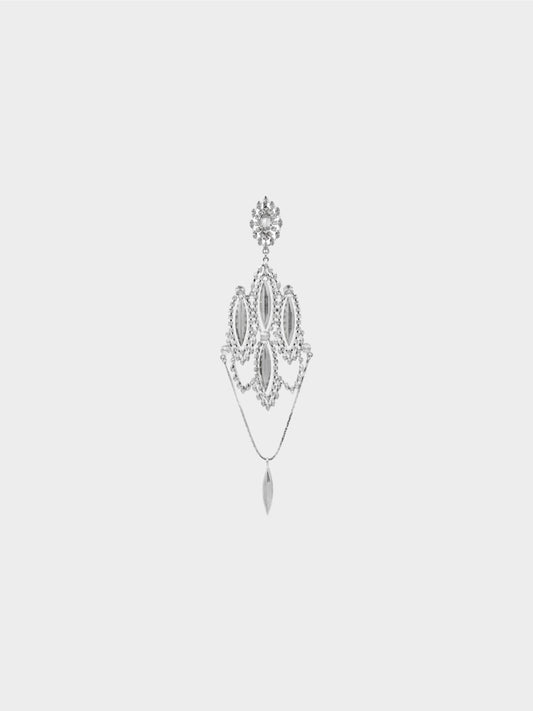 Christian Dior by John Galliano FW 2001 Rare Silver Large Ogive Motif Ear Clip