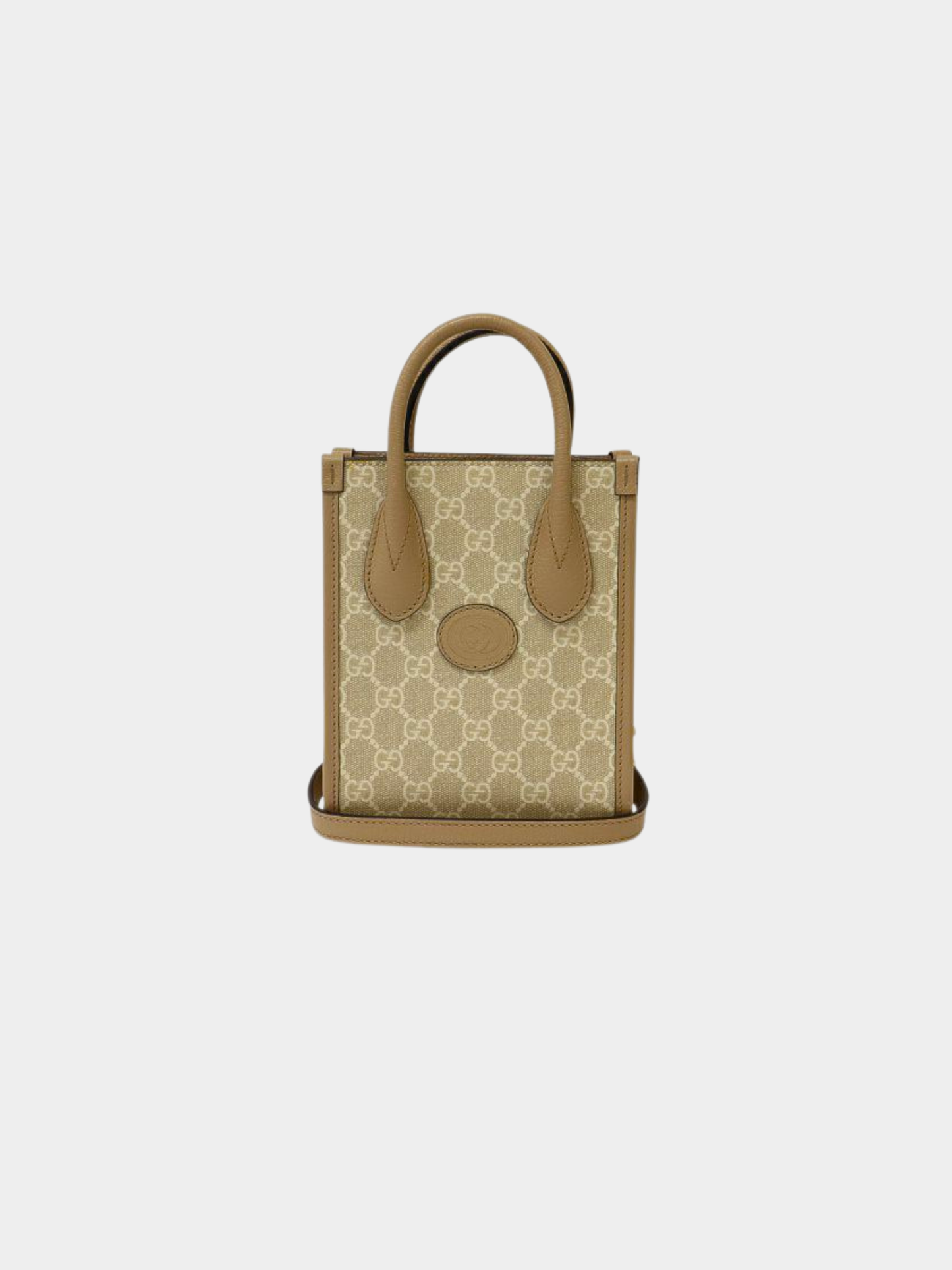 Gucci 2000s Beige PVC Interlocking 2-Way Bag