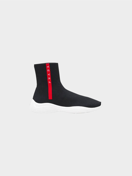 Prada Sport 2010s Black High Top Sock Sneakers
