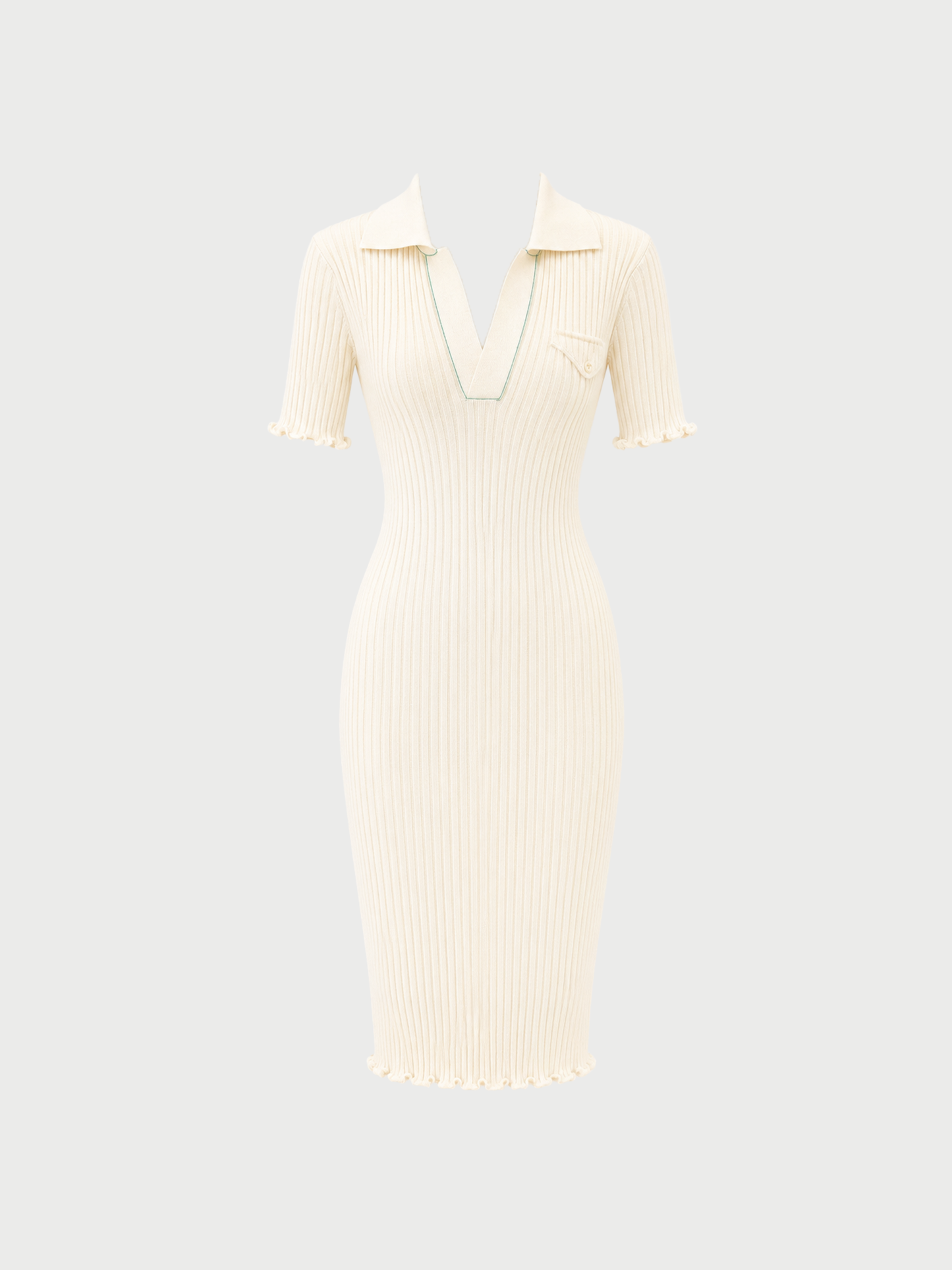 Bottega Veneta Spring 2021 Ribbed Wool Knit Midi Dress