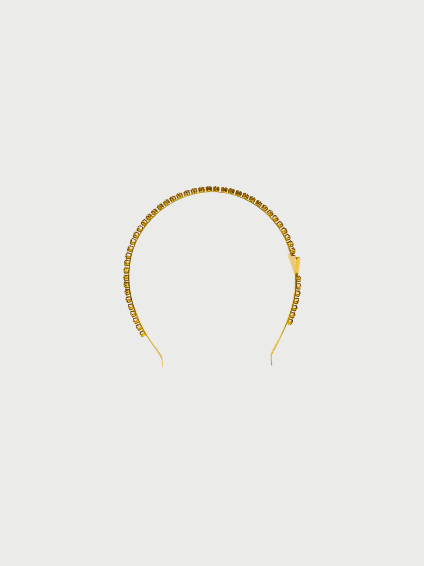 Prada 2020s Gold Plated Metal Rhinestone Headband