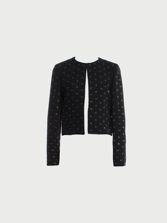 Christian Dior 2000s Black Wool Silk Punching Short Jacket