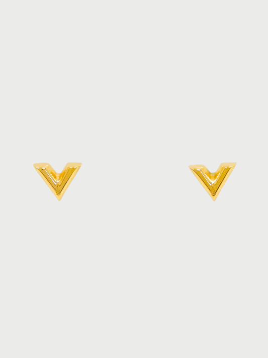 Louis Vuitton 2000s Gold Essential V Earrings