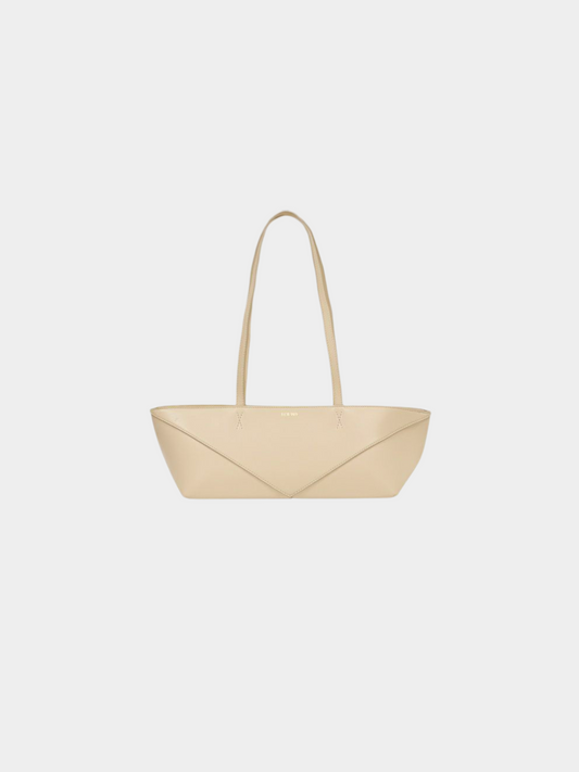 Loewe 2010s Ivory Leather Puzzle Fold Cropped Bag