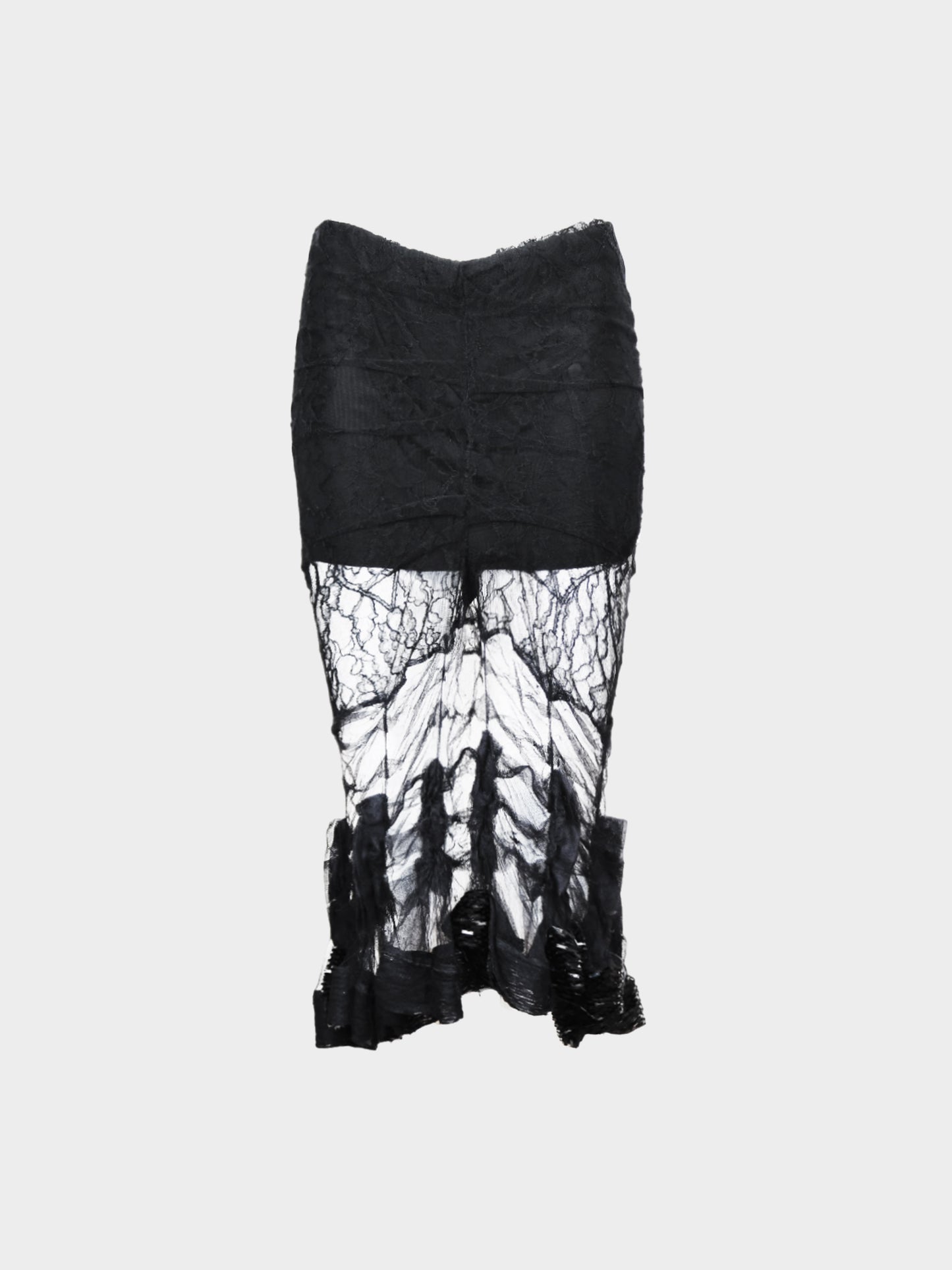 Christian Dior FW 2003 Black Sheer Lace Skirt