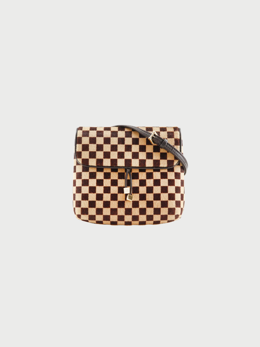 Louis Vuitton 2000 Brown Damier Sauvage Harako Gazelle 2Way Shoulder Bag