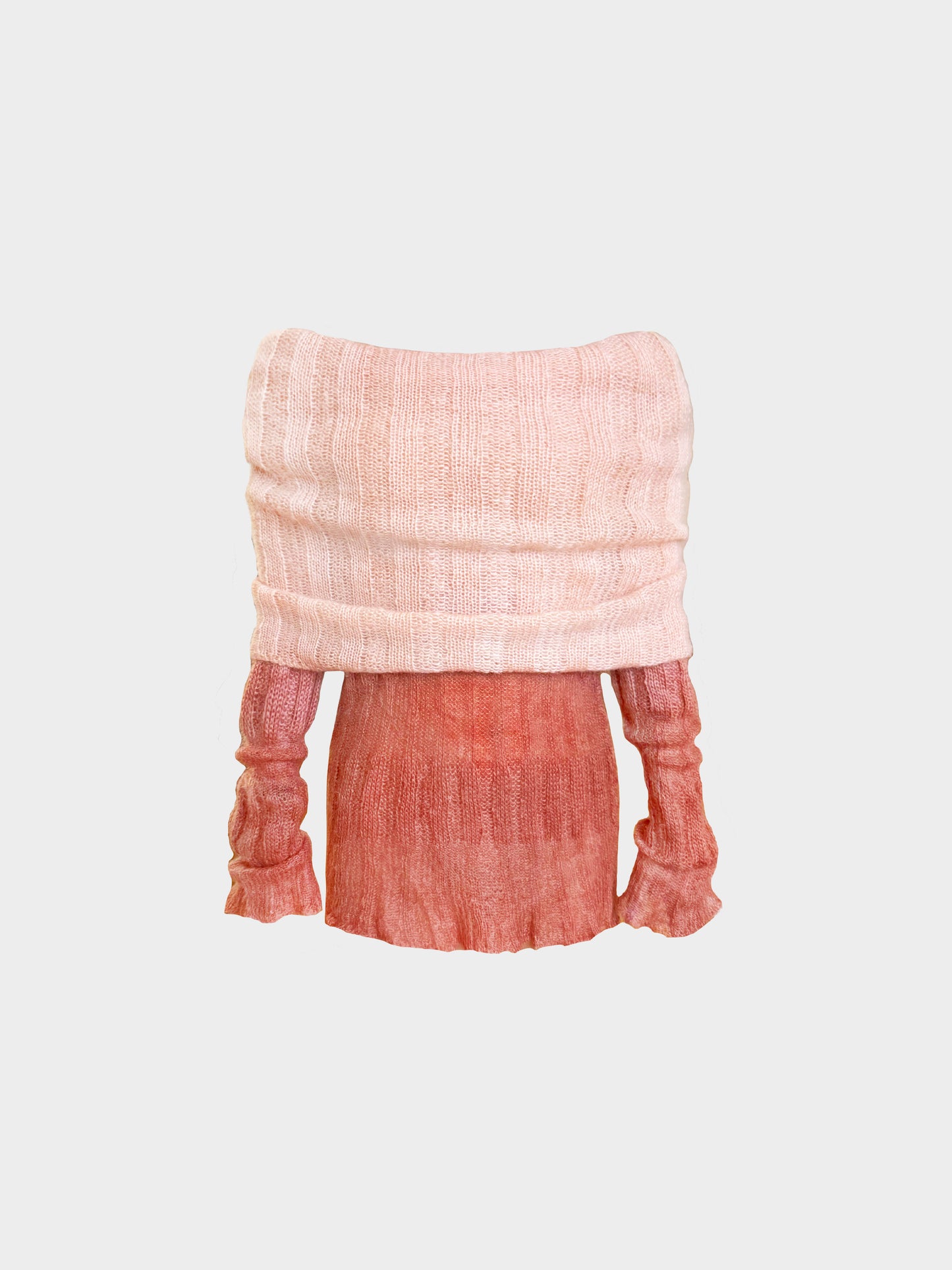 Roberto Cavalli 2000s Bi-color Pink Long Sleeve Knit Dress/Top