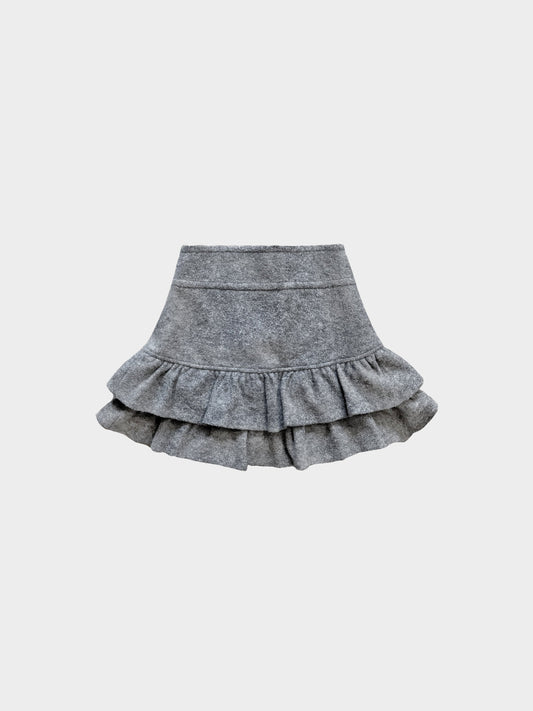 Burberry Blue Label 2000s Grey Wool Ruffled Mini Skirt