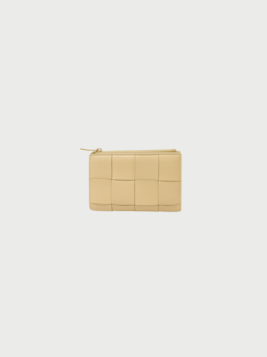 Bottega Veneta 2020s Beige Leather Maxi Intrecciato Cassette Wallet