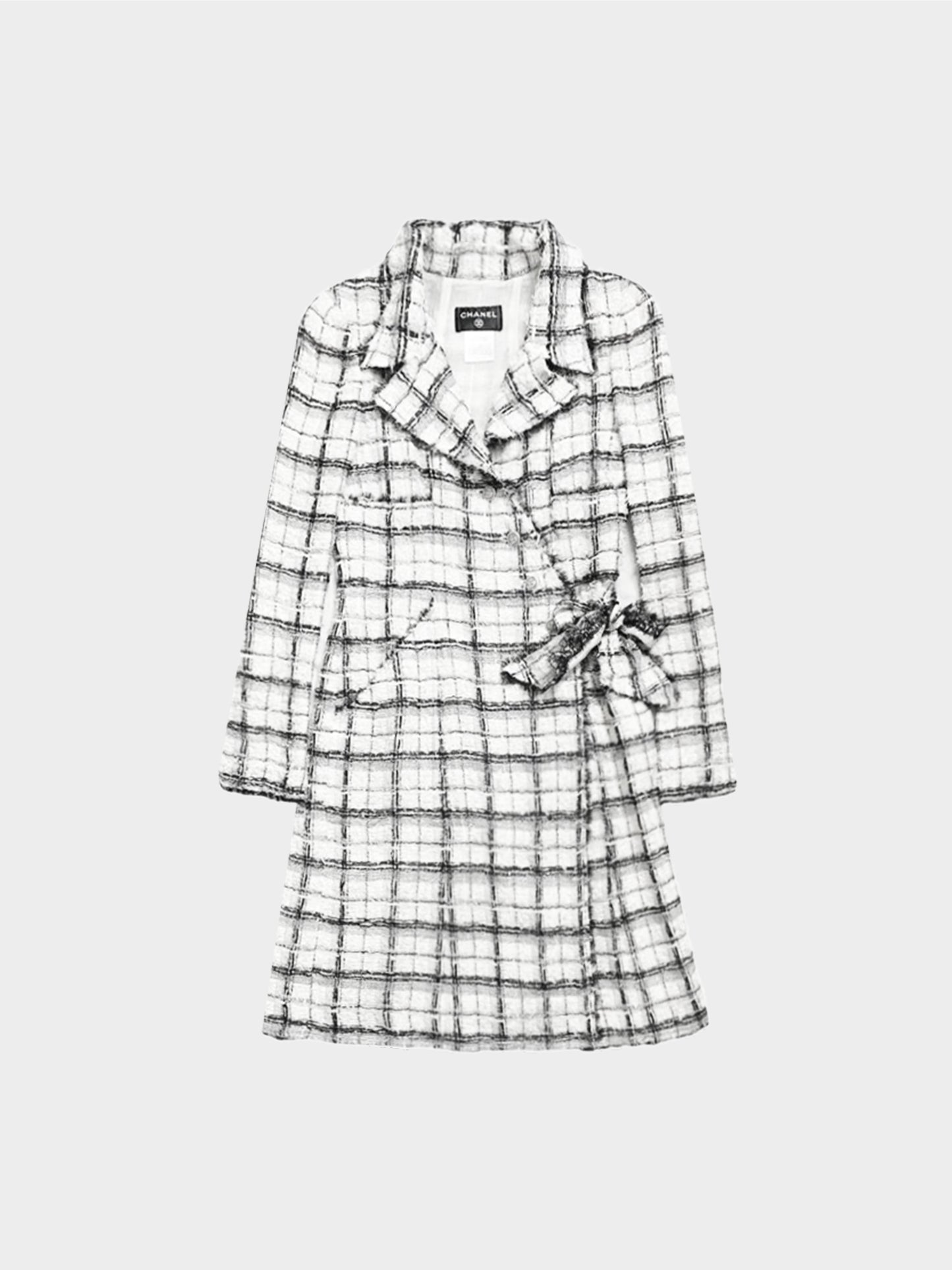 Chanel Spring 2005 Black and White Tweed Long Coat