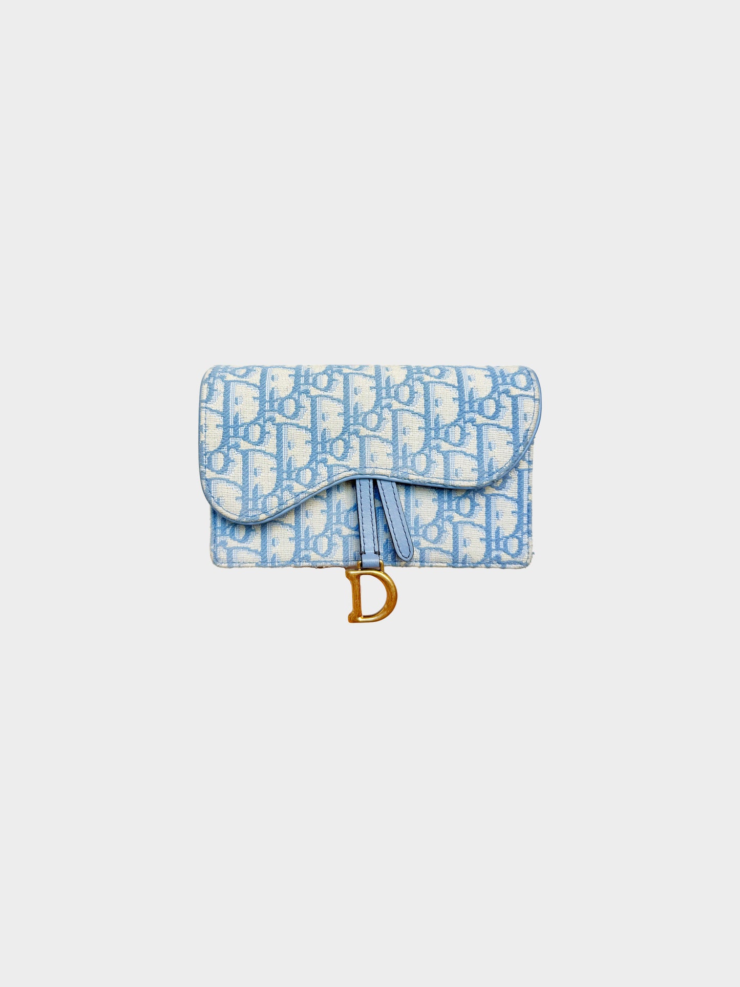 Christian Dior 2020s Cornflower Blue Trotter Saddle Belt Bag