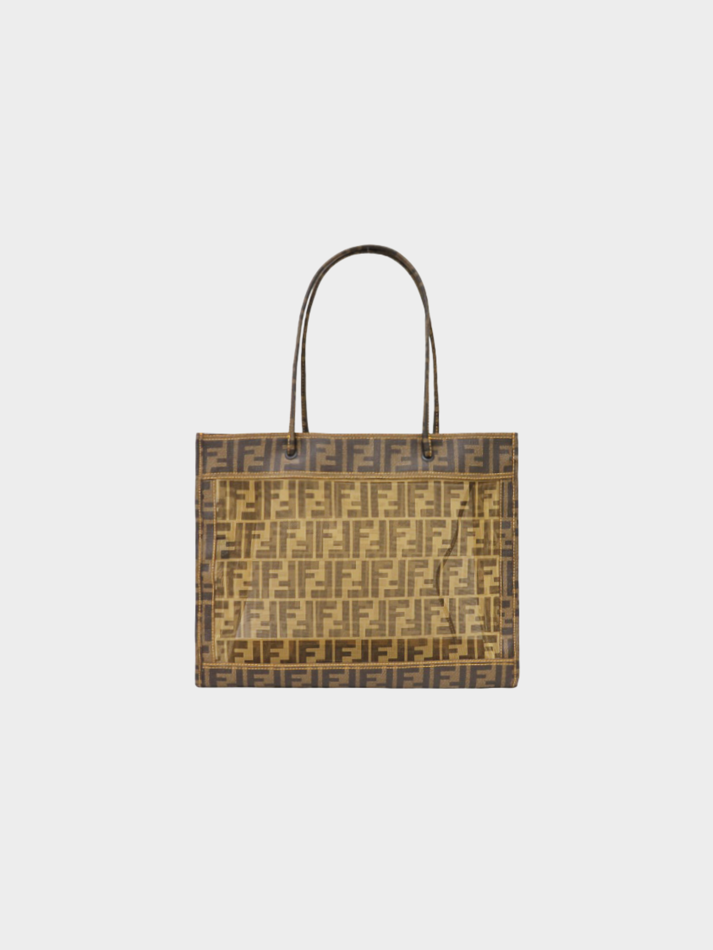 Fendi 2000s Brown Zucca Pattern Mesh Tote Bag