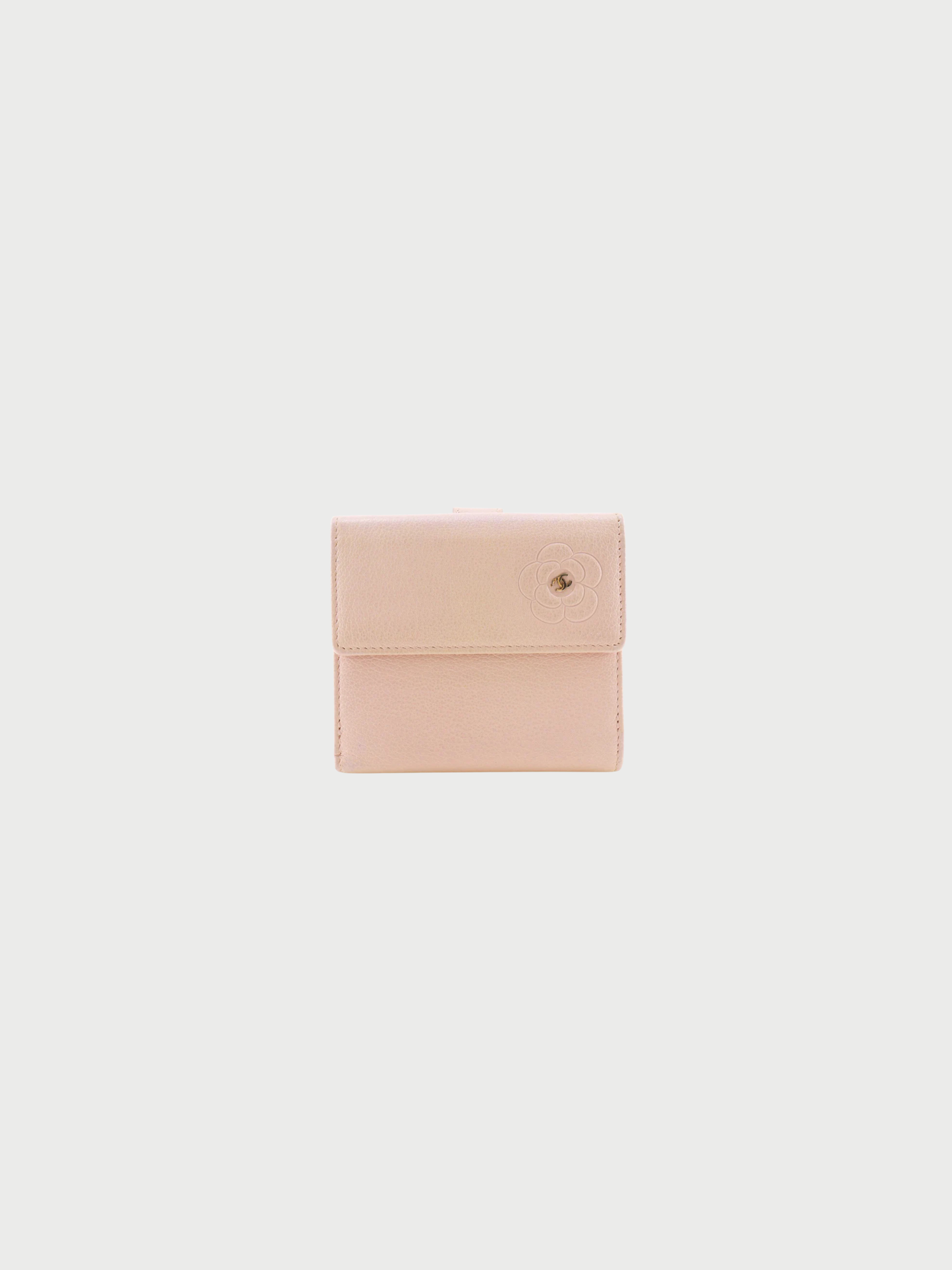 Chanel 2010s Raspberry Pink Leather Camellia Bi-Fold Wallet