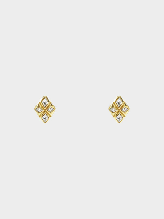 Chanel 1990s Gold Bijoux Diamond Clip-on Earrings