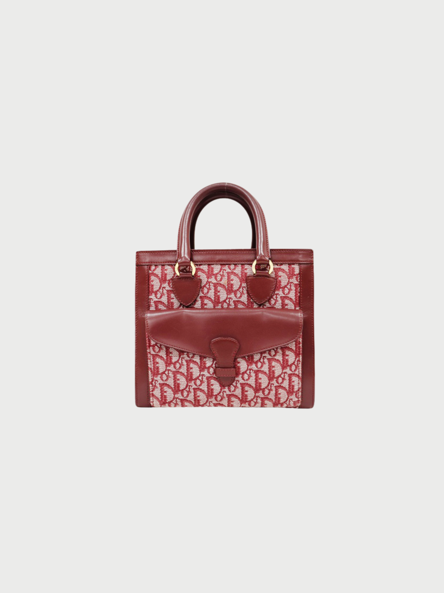 Christian Dior 2000s Bordeaux Trotter Canvas Leather Handbag