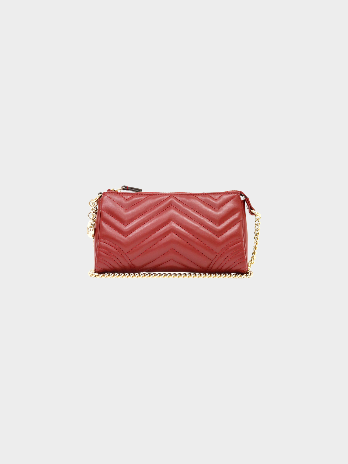 Gucci 2000s Bordeaux Quilted Leather Chain Shoulder Bag