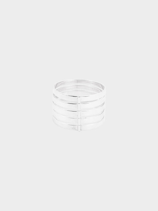 Gucci 2000s Sterling Silver Multi-band Cuff Bracelet