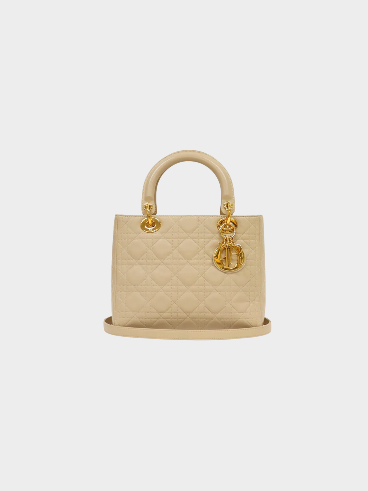 Christian Dior 2000s Ivory Leather Lady Dior Handbag