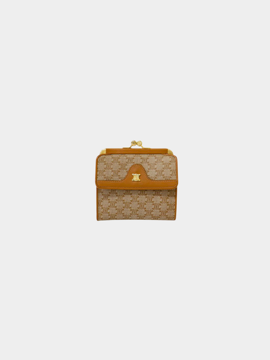 Celine 2000s Beige Macadam Canvas Wallet