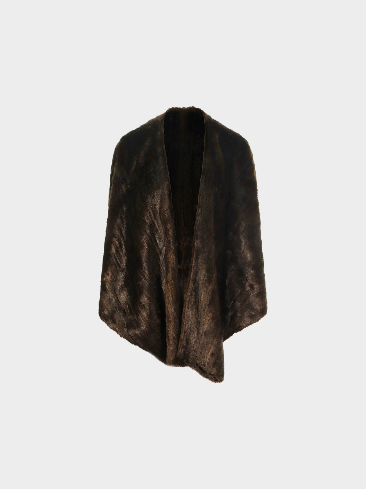 Celine AW 2012 Dark Brown Faux Fur Wrap Shawl Jacket