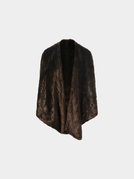 Celine AW 2012 Dark Brown Faux Fur Wrap Shawl Jacket