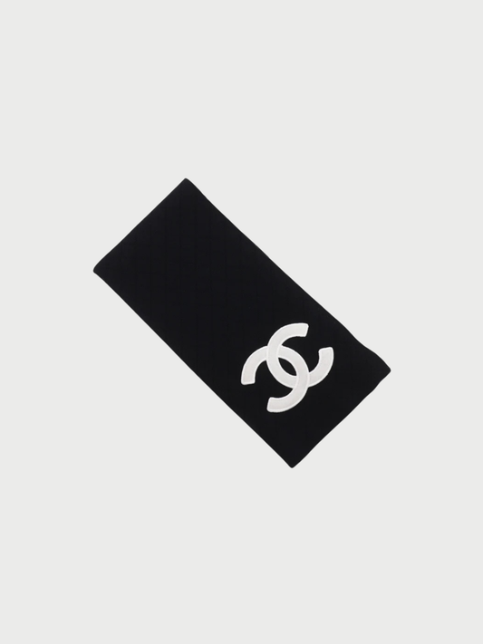 Chanel 2005 Black Wool Cambon Line Scarf