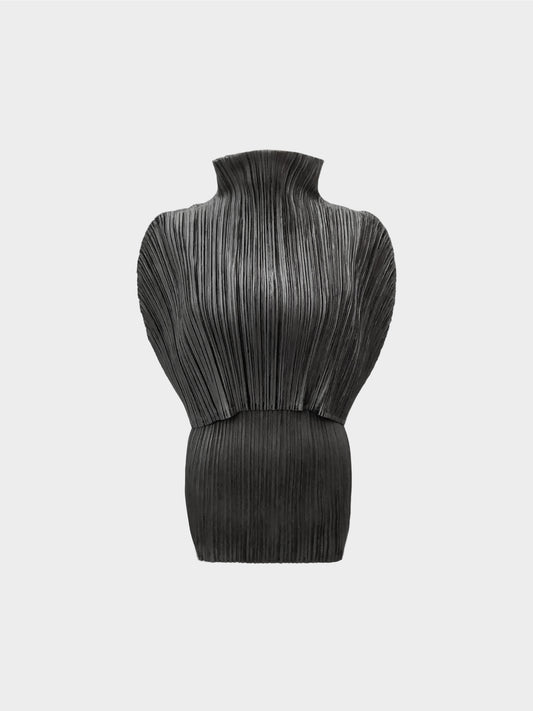 Issey Miyake Fall 2006 Pleats Please Dark Grey Top and Cloak Set