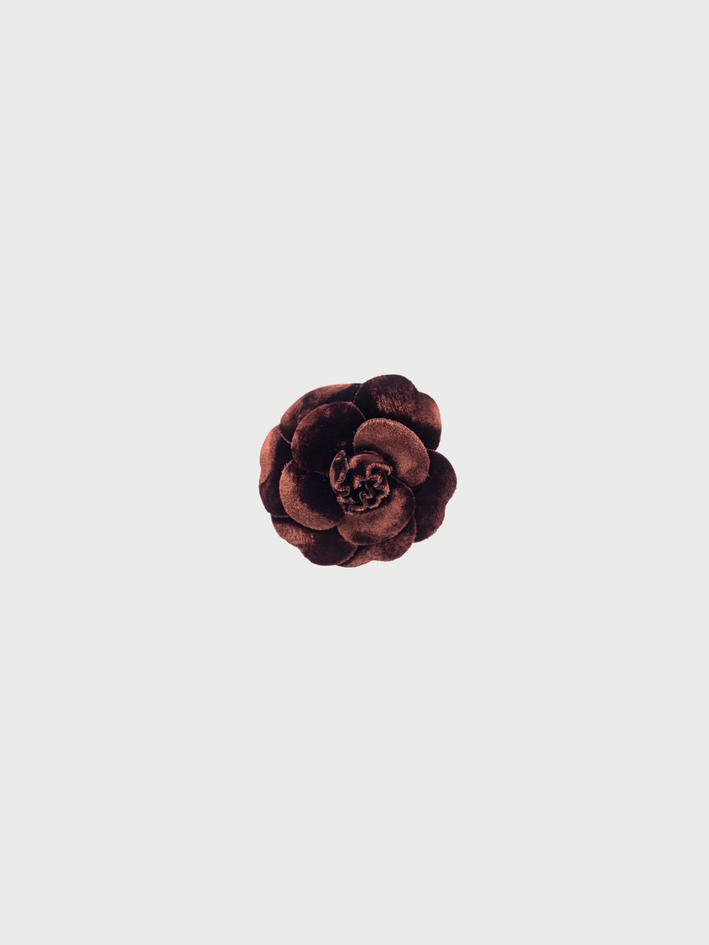 Chanel 1995-1997 Brown Velvet Camellia Brooch