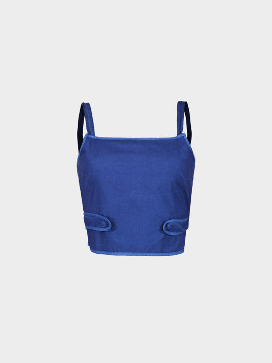 Maison Martin Margiela SS 2004 Navy Blue Backless Top