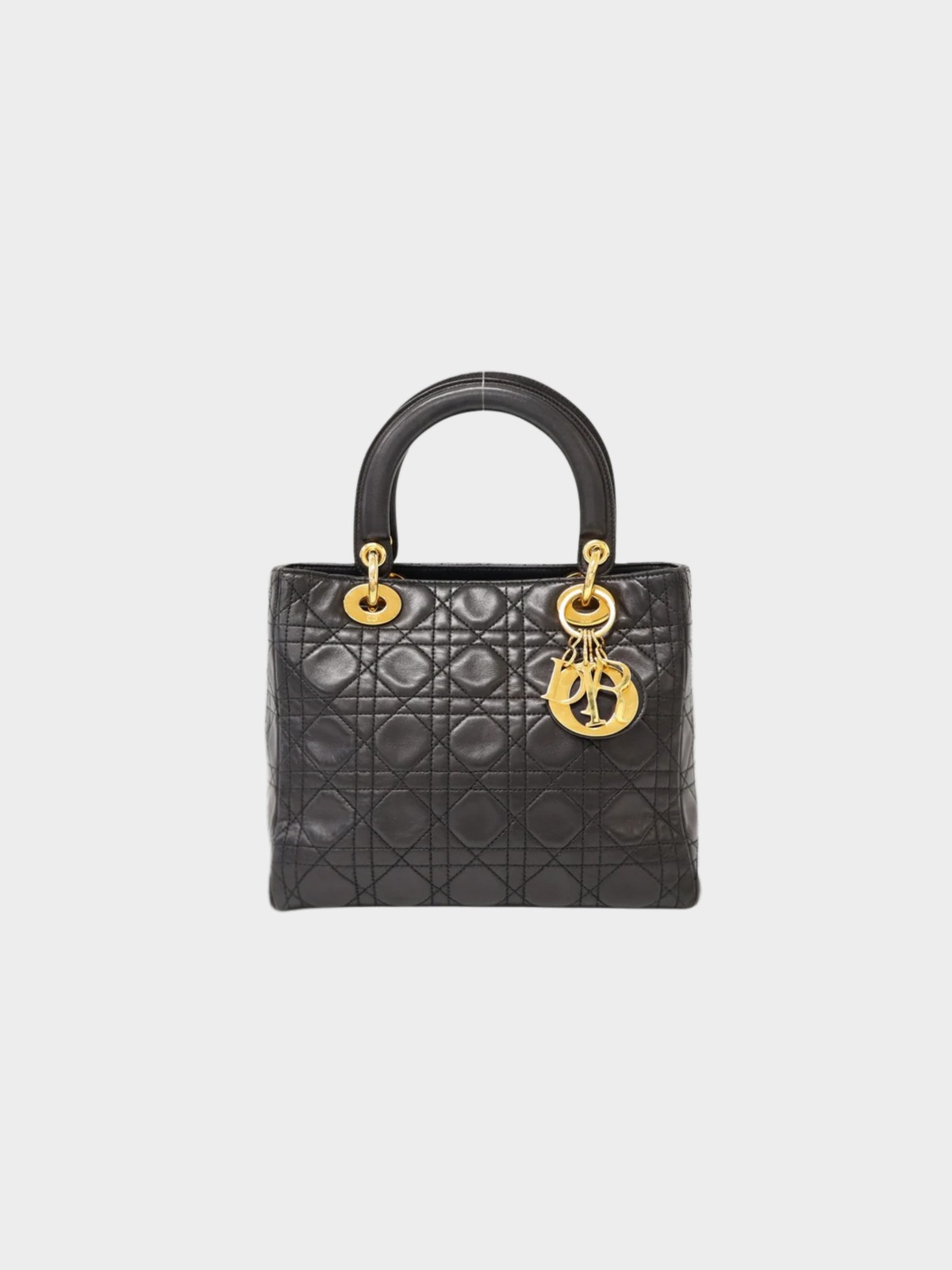 Christian Dior 2000s Black Leather Lady Dior Handbag