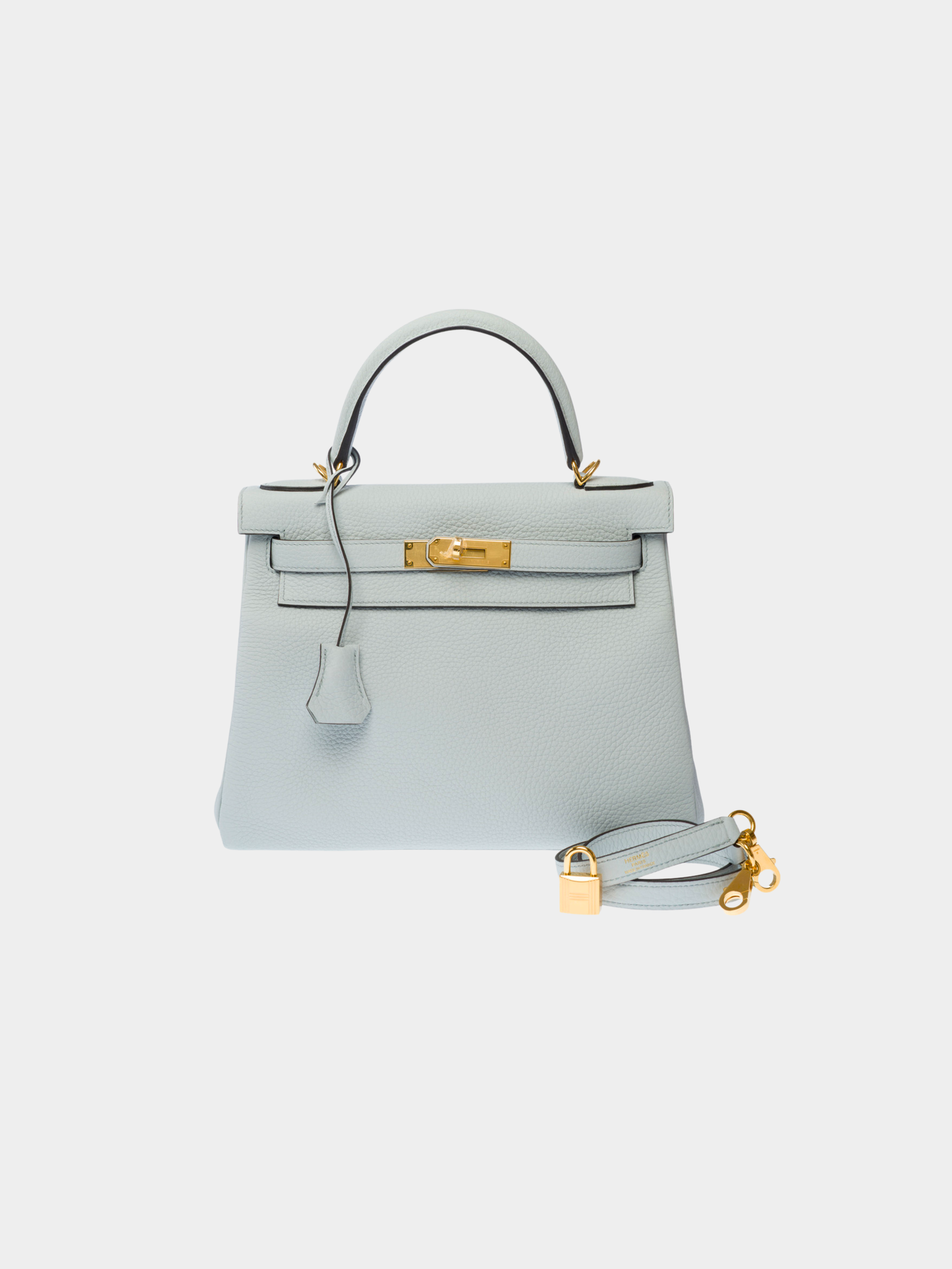 Hermès 2020s Blue Taurillon Clémence Kelly 28 Retourne Bag