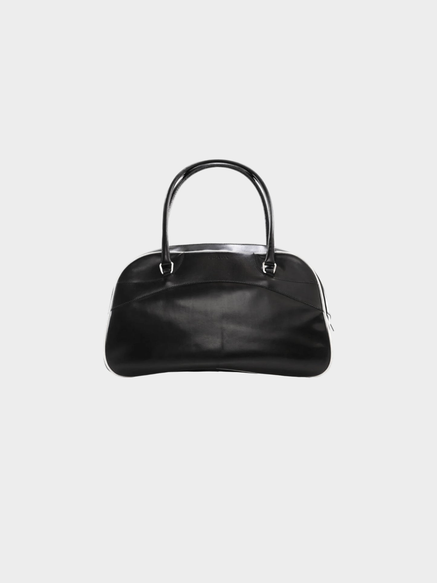 Prada Early 2000s  Black Leather Bowler Bag