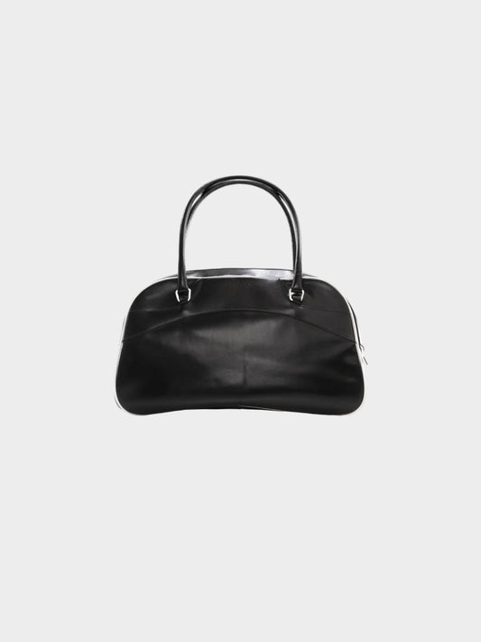 Prada Early 2000s  Black Leather Bowler Bag