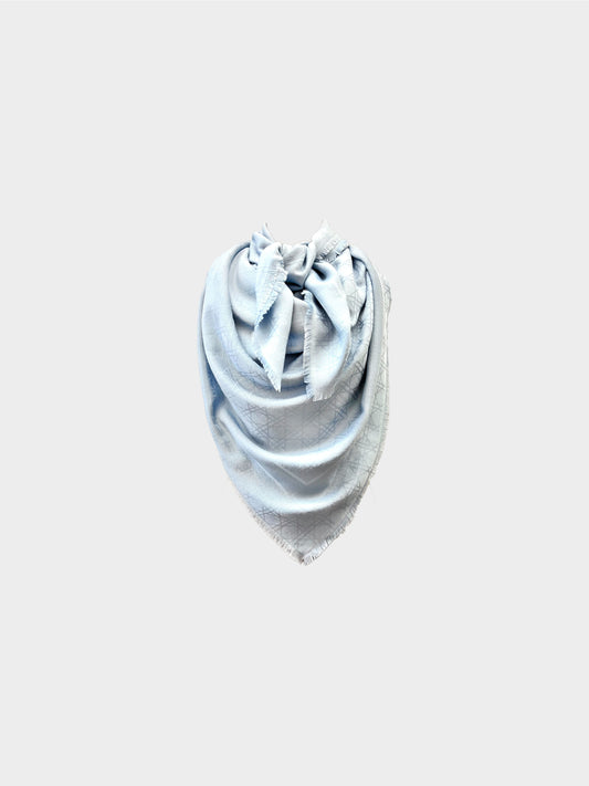 Christian Dior 2010s Powder Blue Cannage Shawl/Scarf