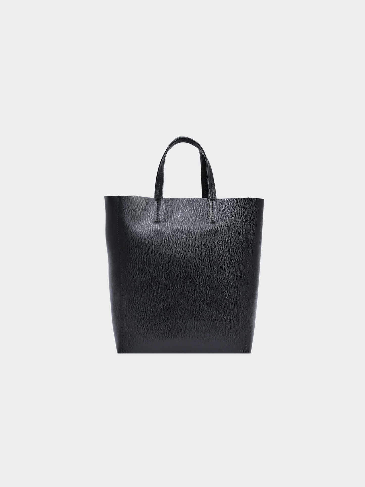Celine 2020s Black Grained Calfskin Small Vertical Cabas Tote Bag