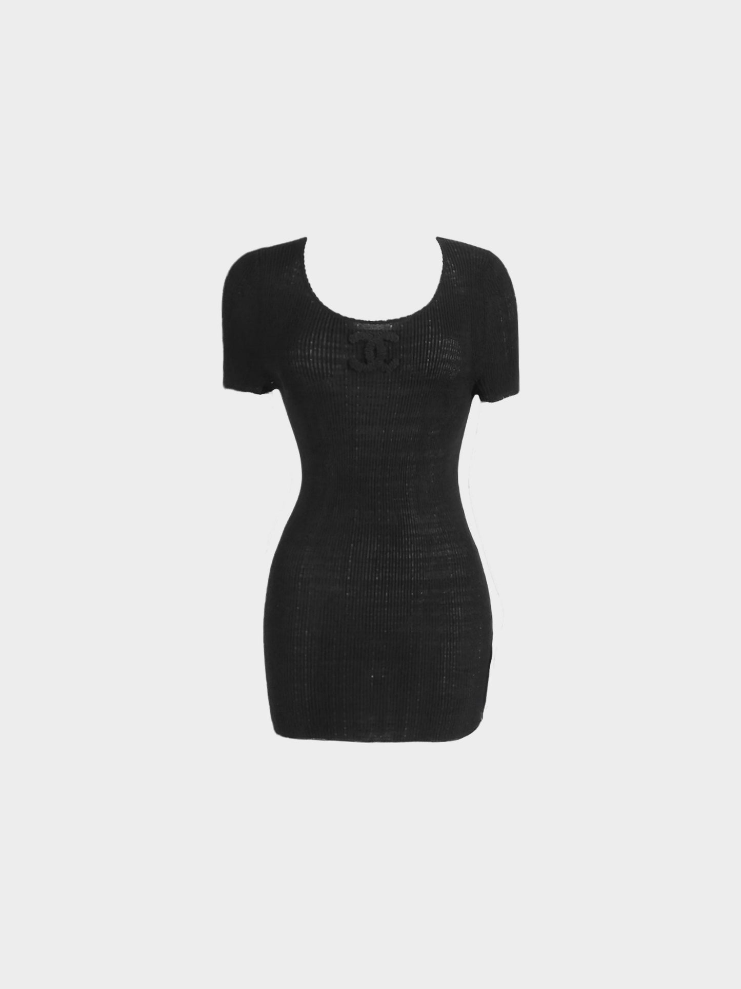 Chanel by Karl Lagerfeld SS 2009 Black Knitted Top/Mini Dress