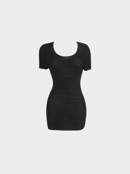 Chanel by Karl Lagerfeld SS 2009 Black Knitted Top/Mini Dress