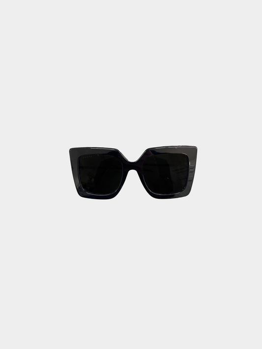 Gucci 2010s Black Acetate Large Sunglasses