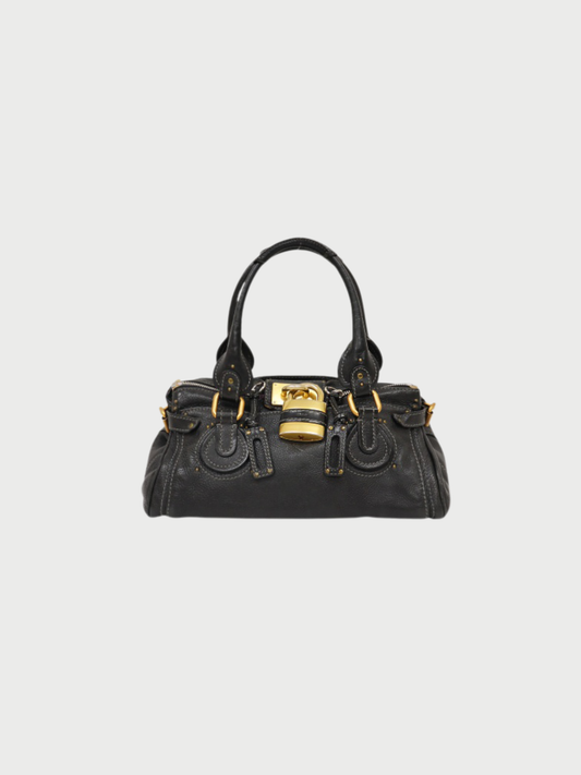 Chloé 2000s Black Leather Paddington Bag