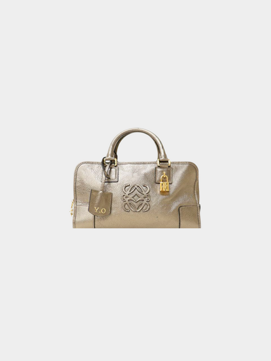 Loewe 2000s Silver Amazona 28 Leather Bag