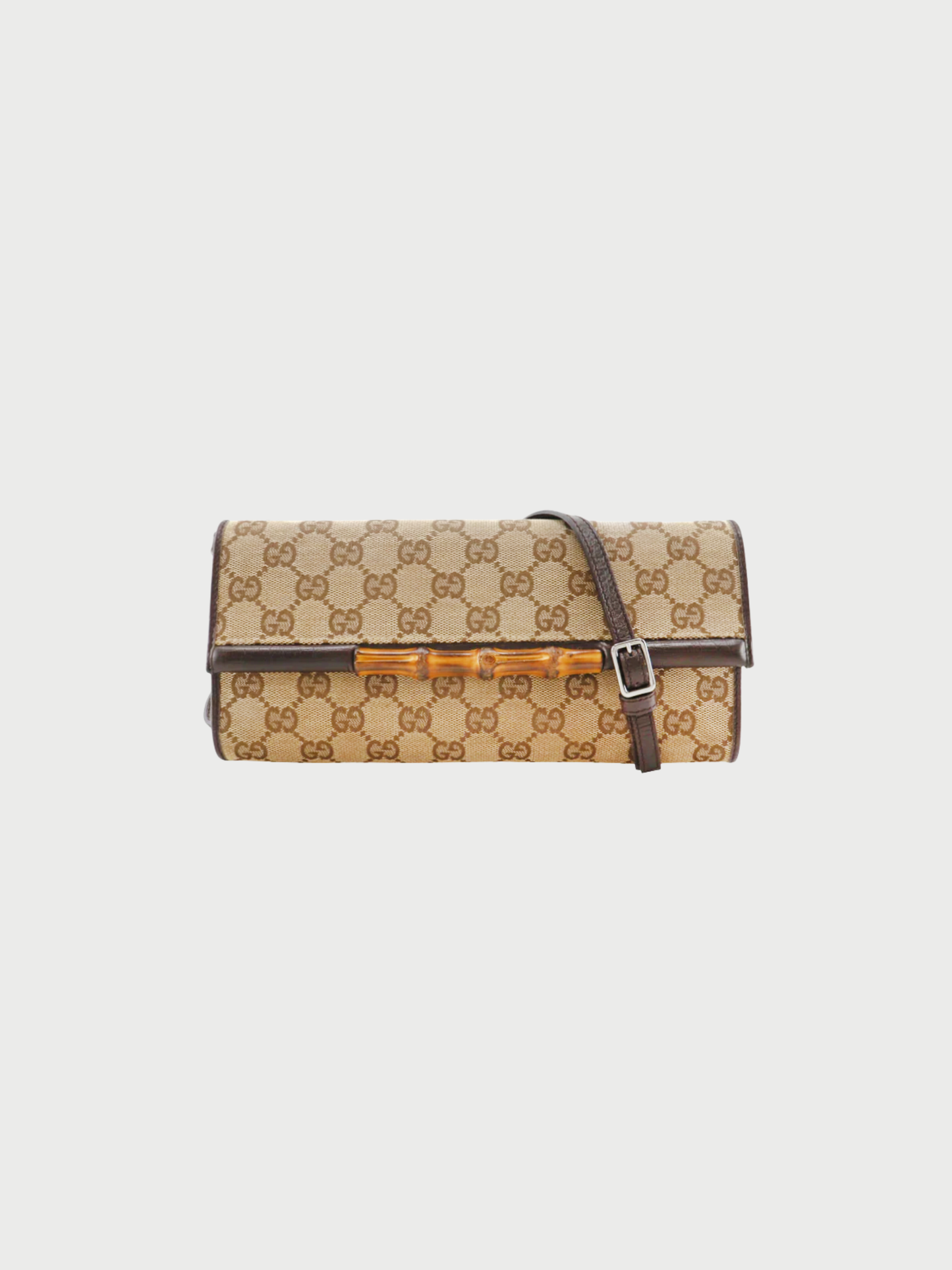 Gucci 2000s Brown GG Canvas Bamboo 2Way Shoulder Bag