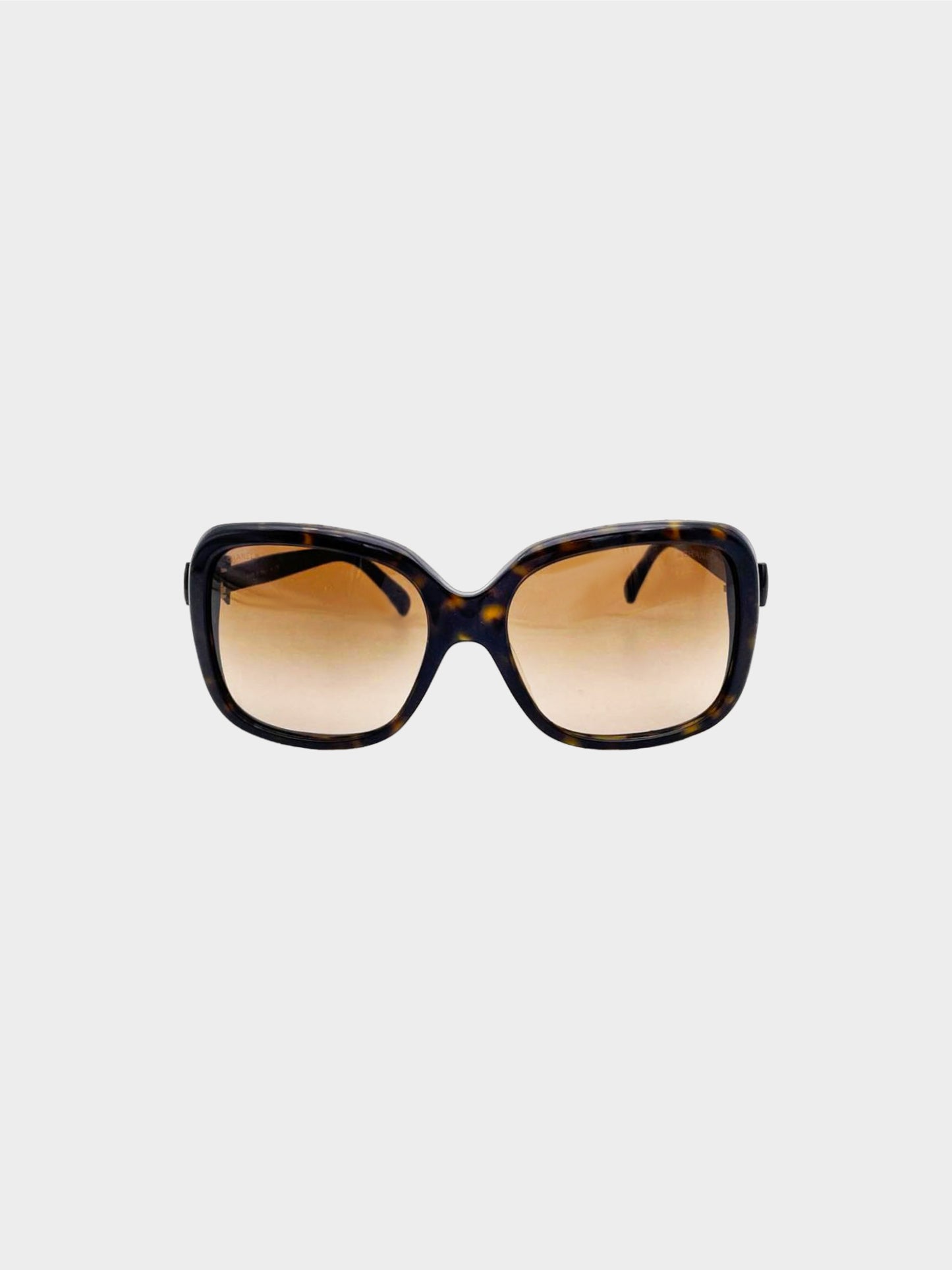 Chanel 2010s Tortoise CC Bow Sunglasses
