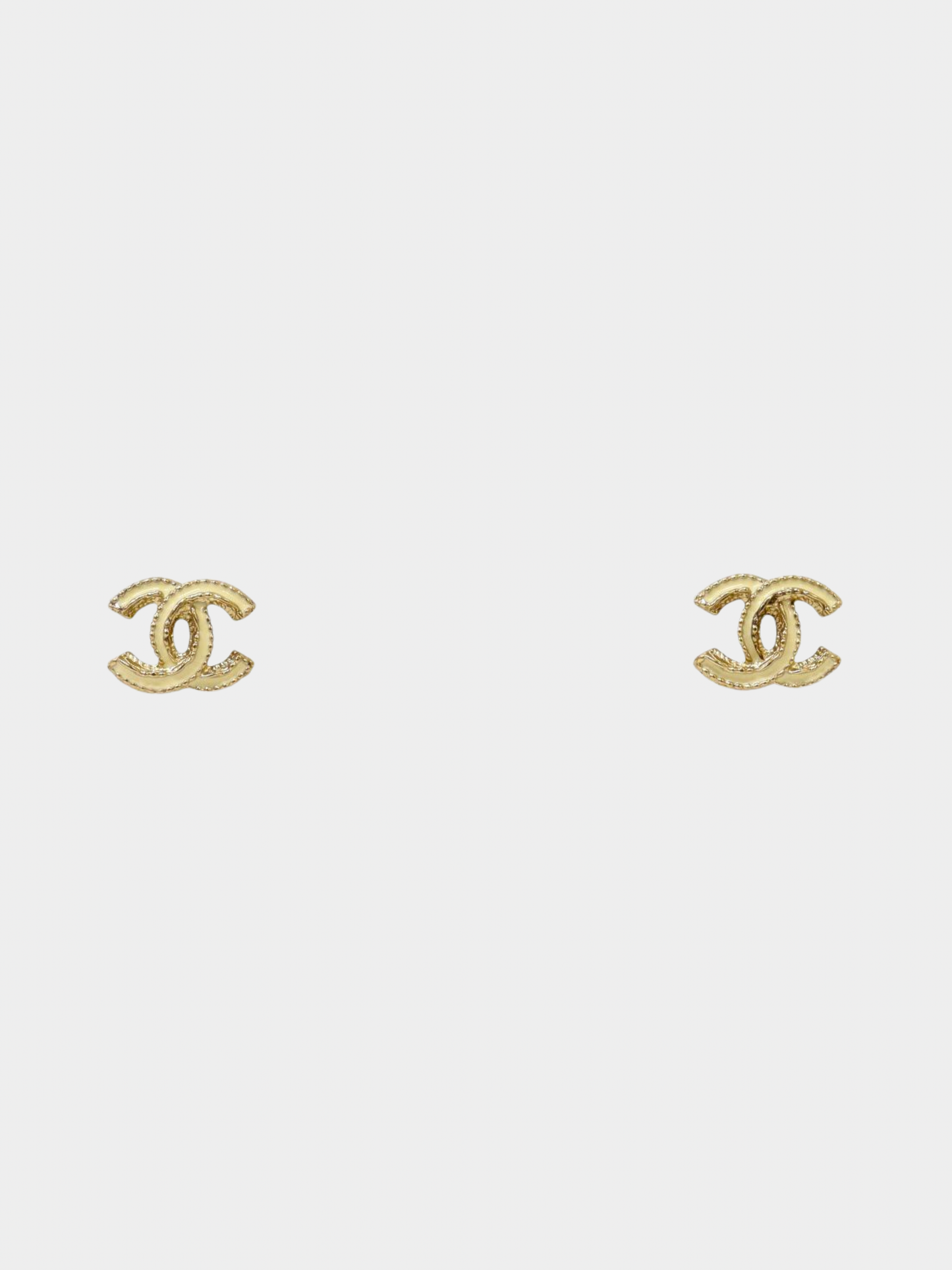 Chanel 2000s Gold Ivory COCO Twist Earrings