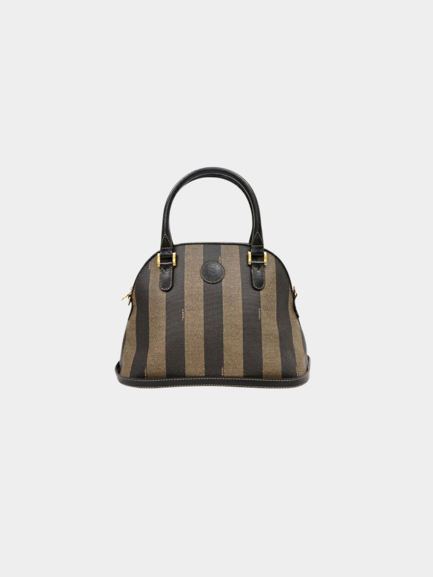 Fendi 2000s Black Khaki Pecan PVC Leather 2-Way Bag