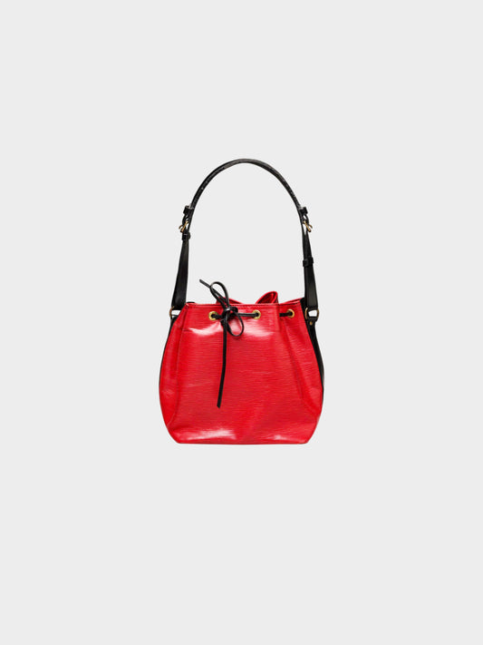 Louis Vuitton 1990s Red and Black Epi Noé Handbag