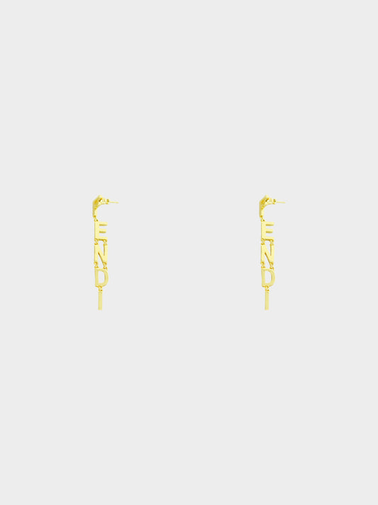 Fendi 2020s Gold Fendigraphy Earrings